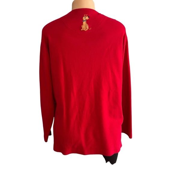 Bechamel Vintage Quirky Red Cardigan with Dog and Bone Embroidery - Picture 7 of 9